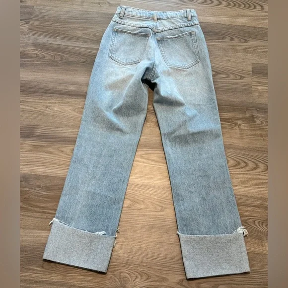 Rolla’s Cropped Straight Frayed Hem Cuff Denim Jeans Light Wash Women’s size 26 - Picture 5 of 11